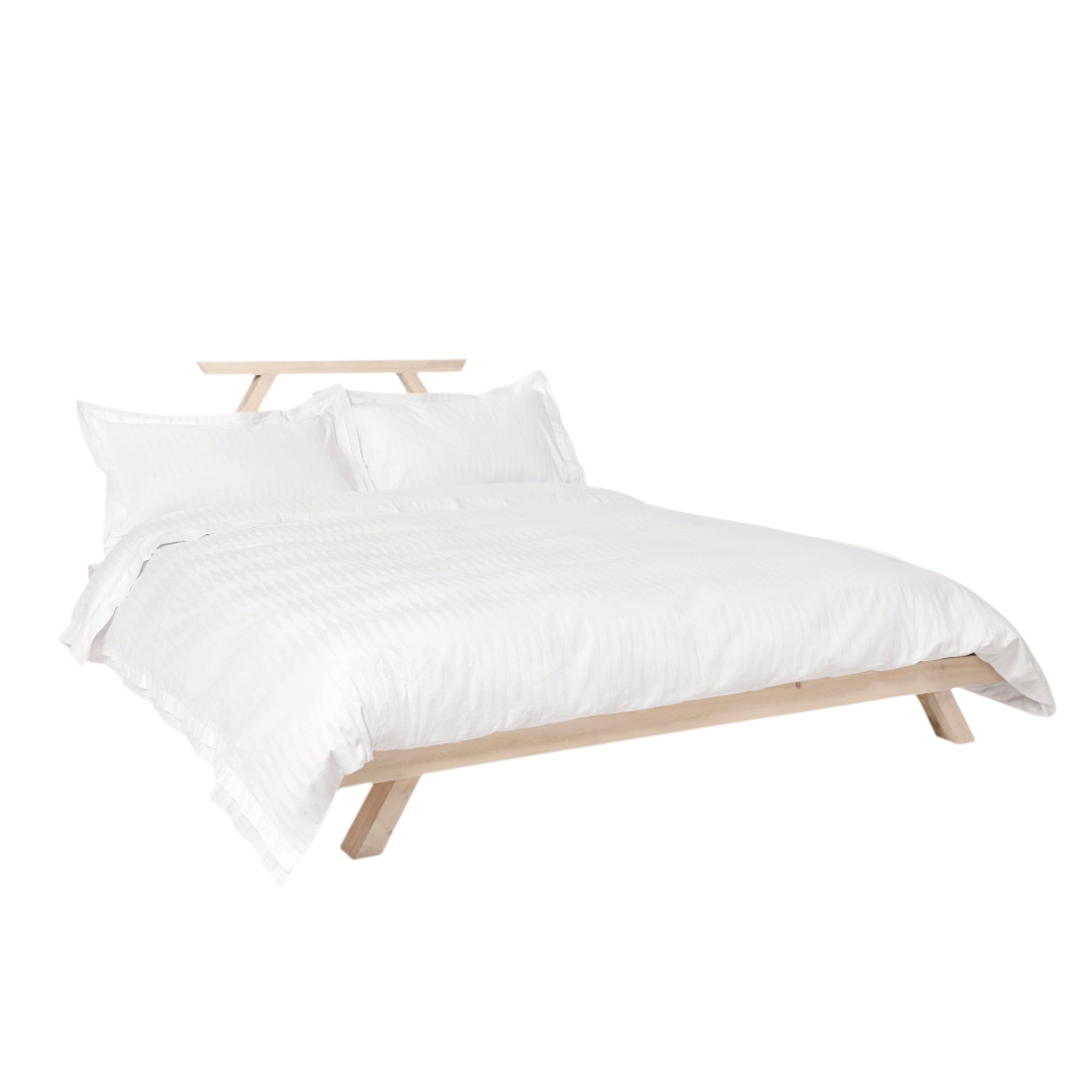 Jacquard Organic Cotton Duvet Cover - Pure White