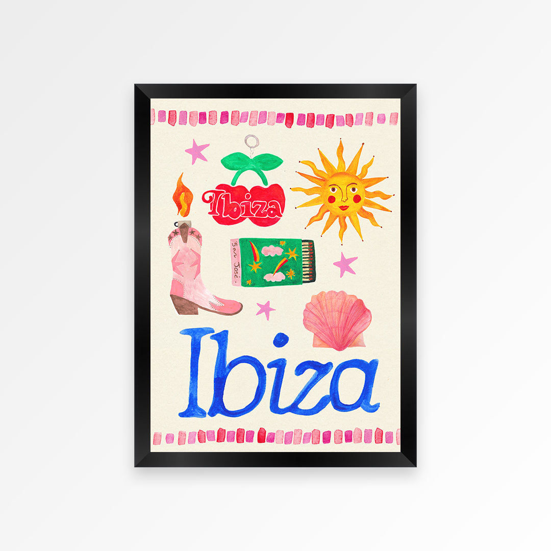 Ibiza Travel Trinket Hand Painted Print