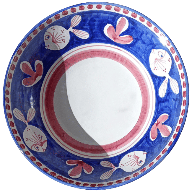 Amalfi Serving Bowl, Blue Fish - 30cm