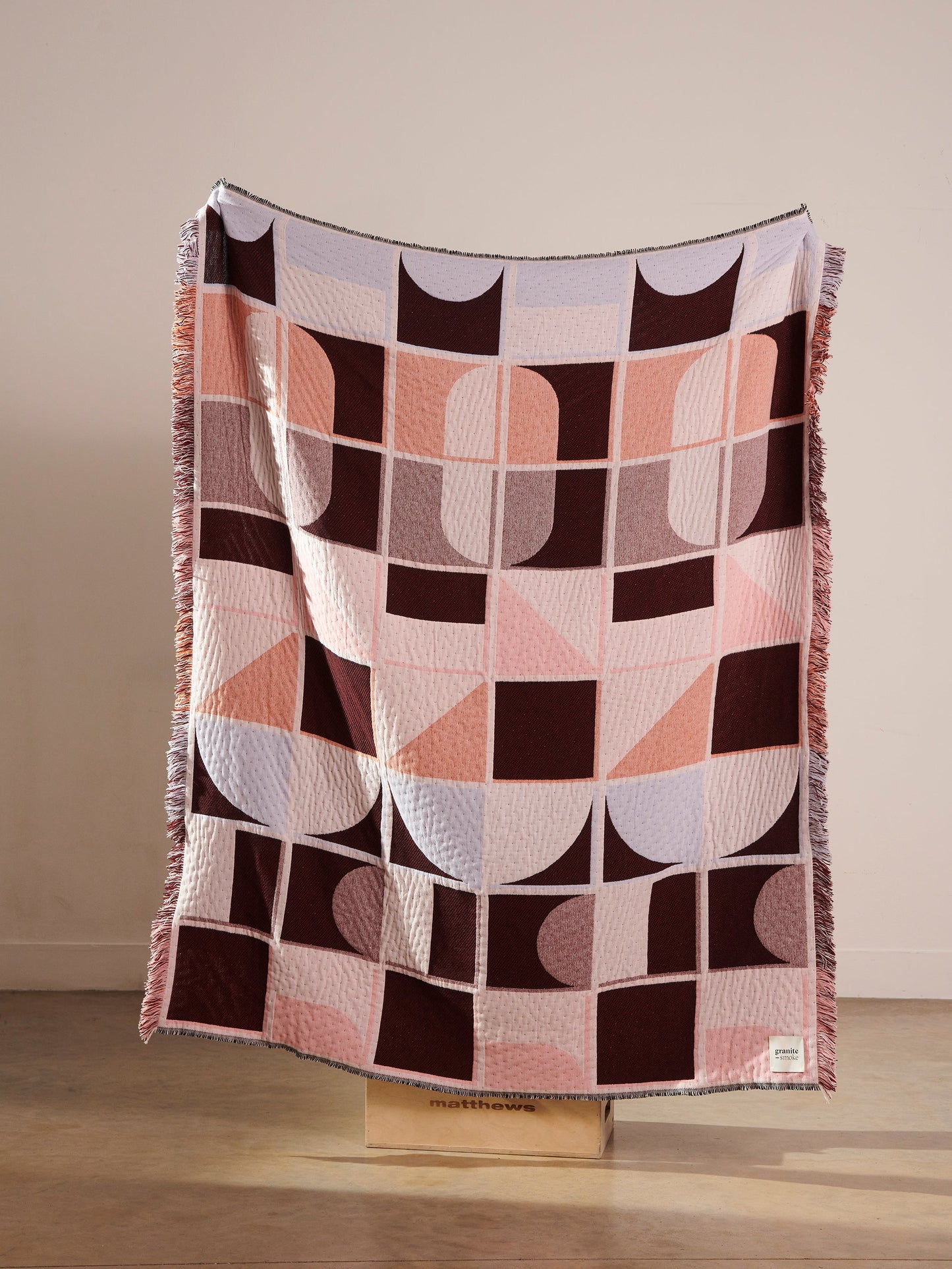 Grid Blanket Pink + Maroon