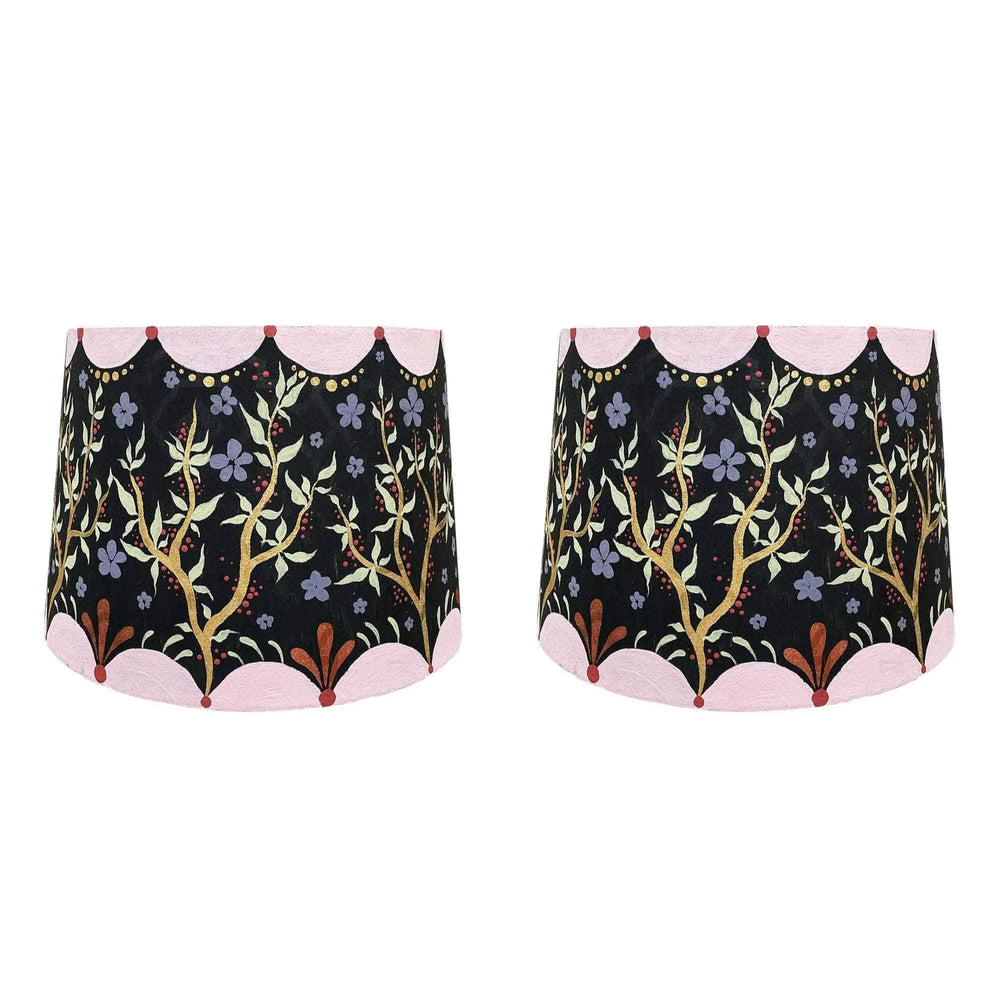 Set of 2 Hand Painted Floral Lampshade