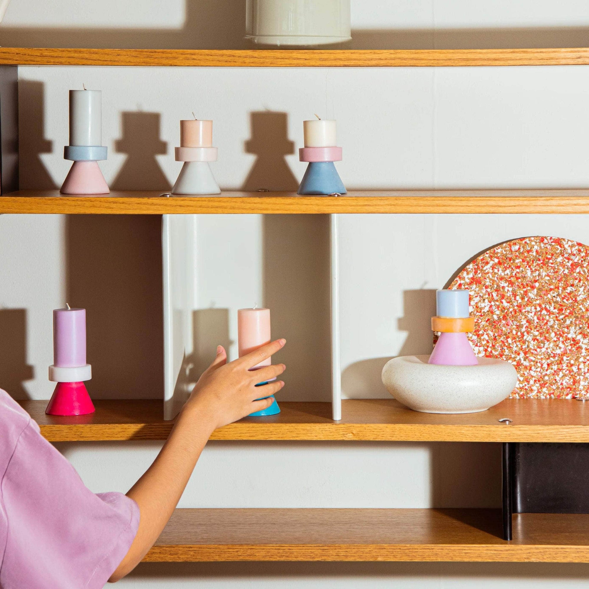 Stack Candle Mini - Pistachio / Dark Green / Curry