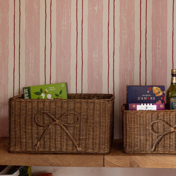 Bow Rattan Storage Basket, Medium
