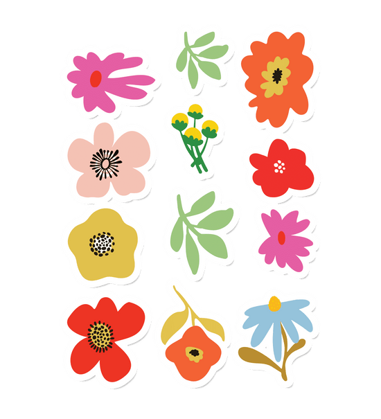 Vintage Flower Set - Mix DIY Plate Sticker Decoration