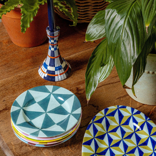 Starry Eye Platter, Blue & Olive
