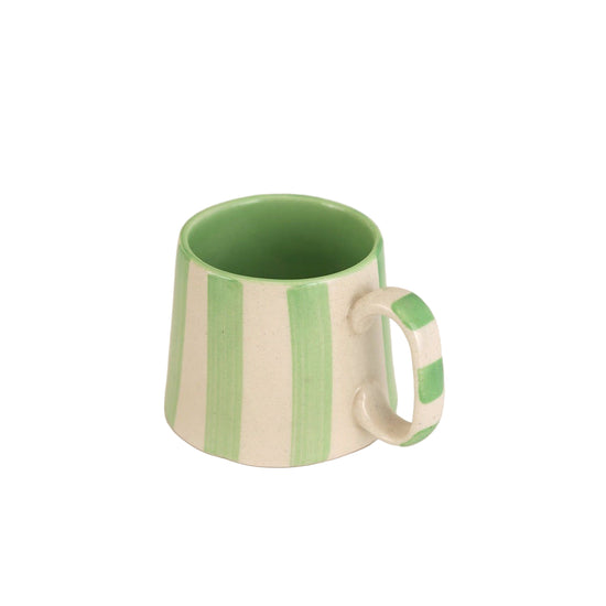 Ceramic Green Stripe Coffee Cup - 220ml (SET OF 4)