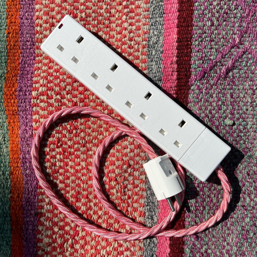 European Travel Adaptor in White 4 Sockets