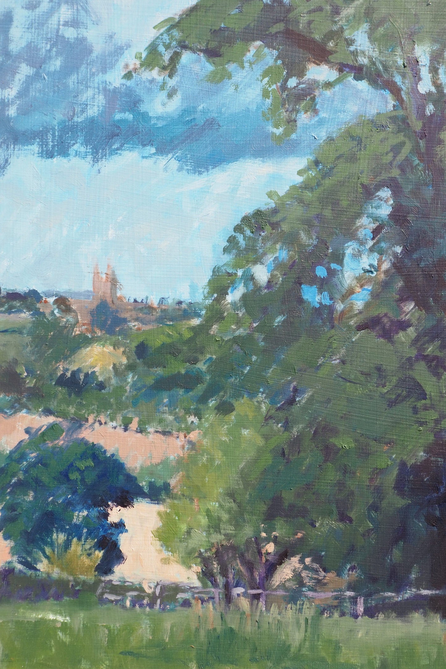 Vintage Oil On Board Landscape Painting