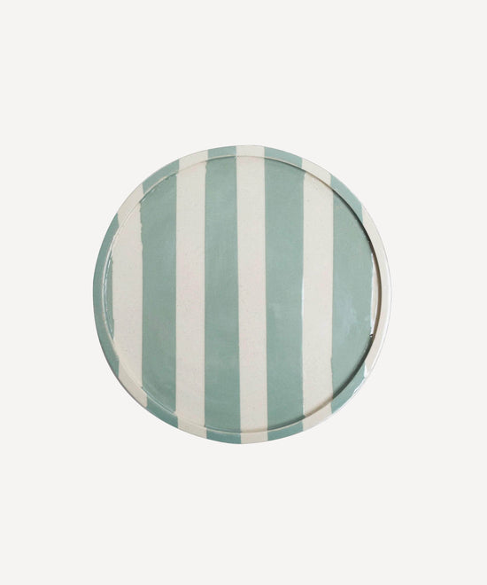 Duci Striped Plate Green 19cm