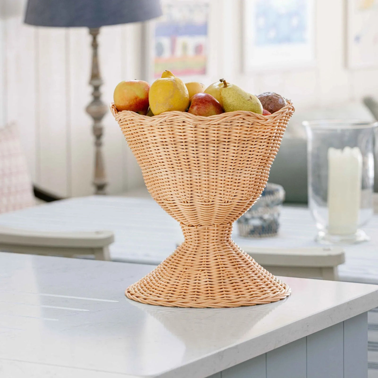 Freya Scalloped Rattan Bowl