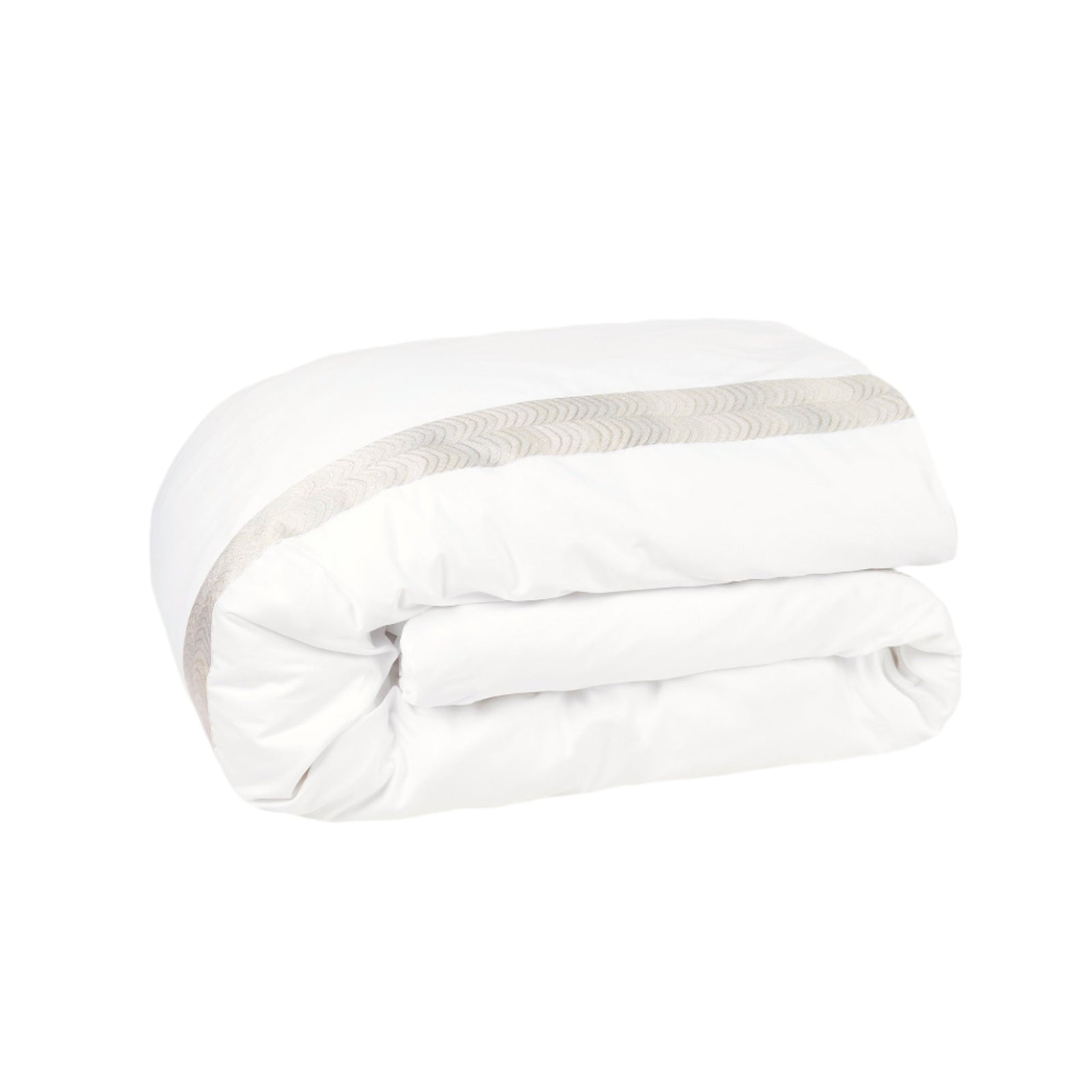 Simar Embroidered Duvet Cover - Classic White & Silver