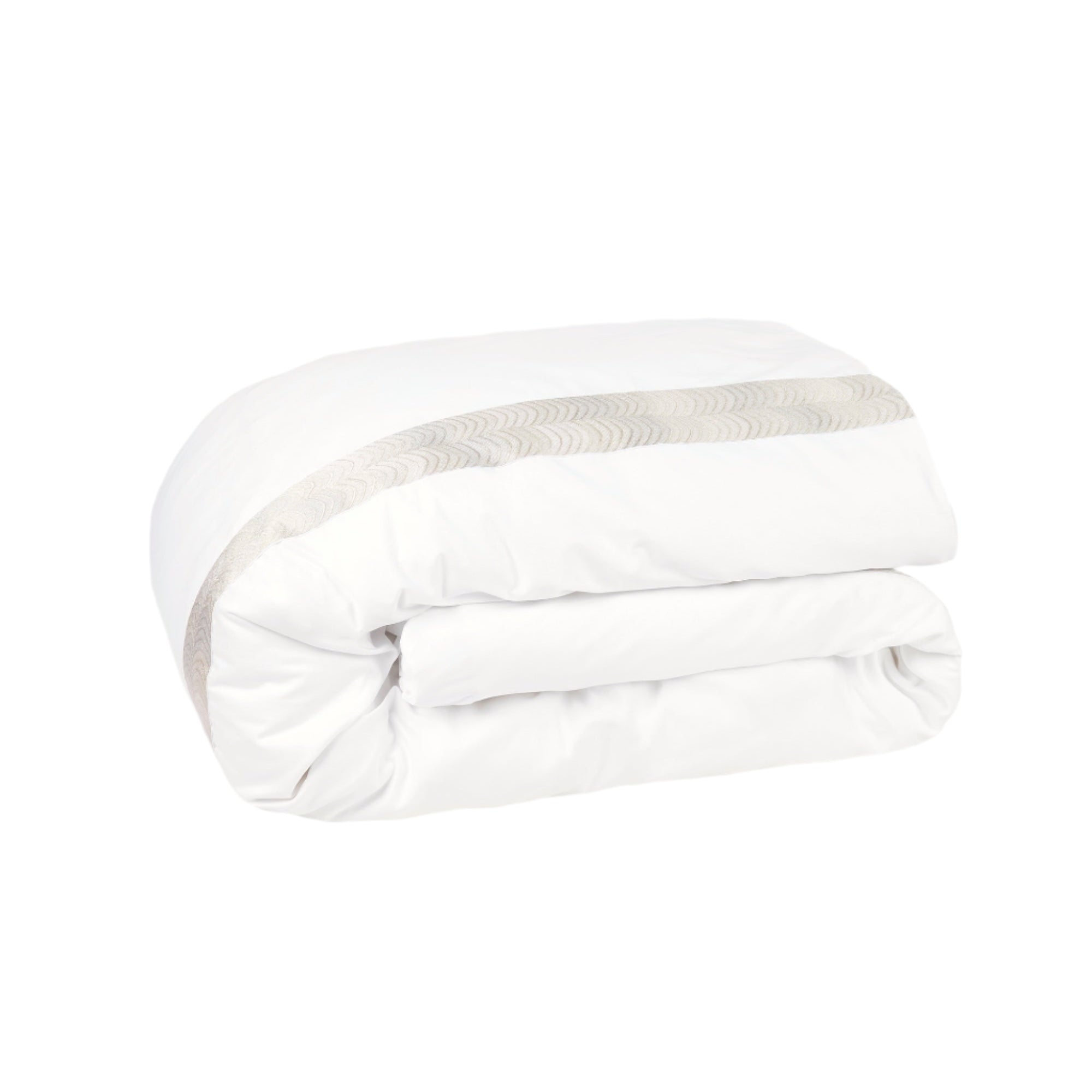 Simar Embroidered Duvet Cover - Classic White & Silver