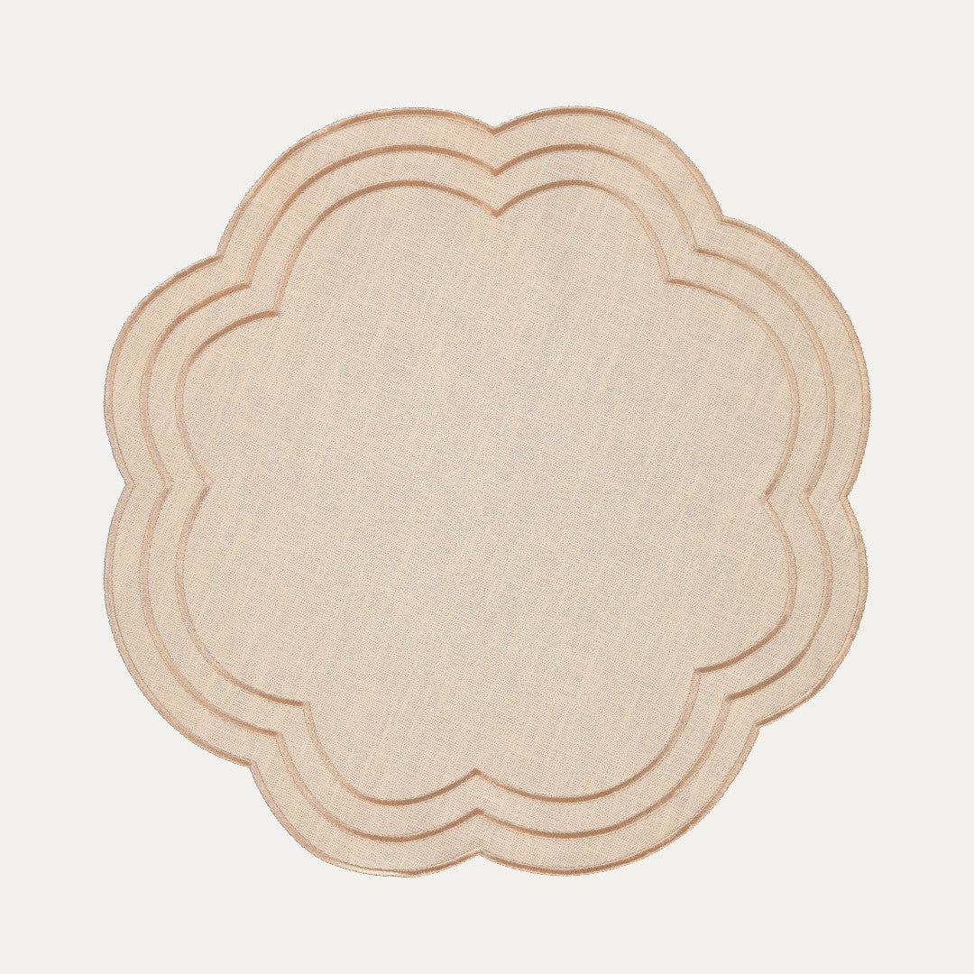 Flora Placemat, Beige on Beige