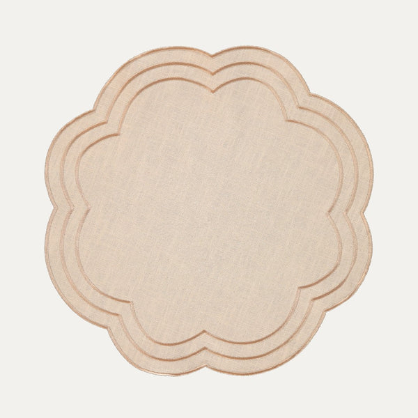 Flora Placemat, Beige on Beige