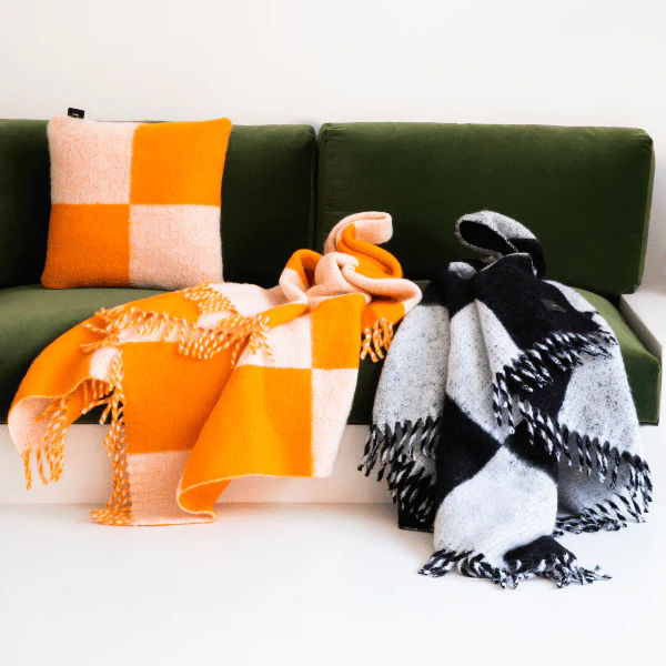 Viso Mohair Blanket Black & White Check