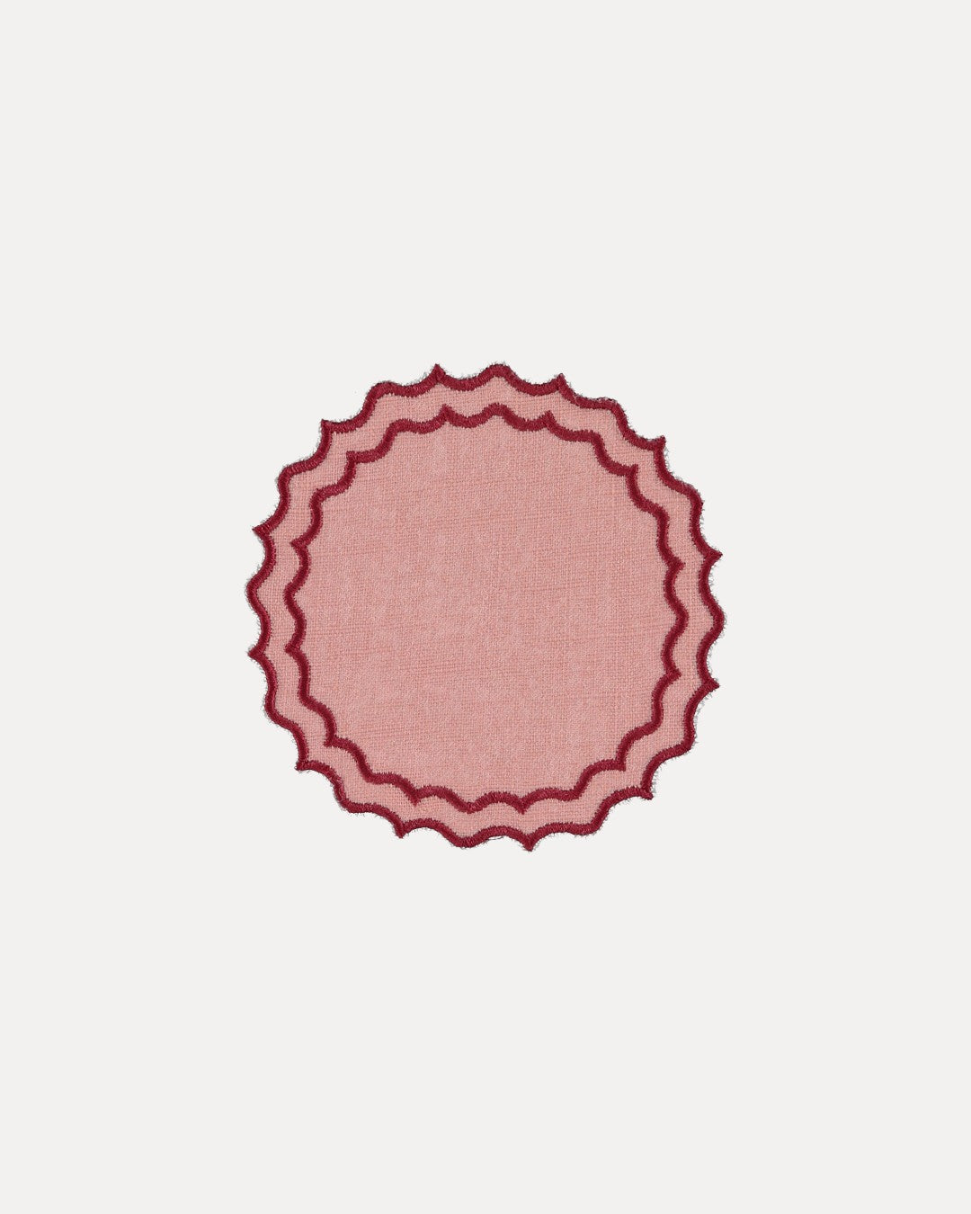 Navy Coaster/Bread Mat, Salmon with Red