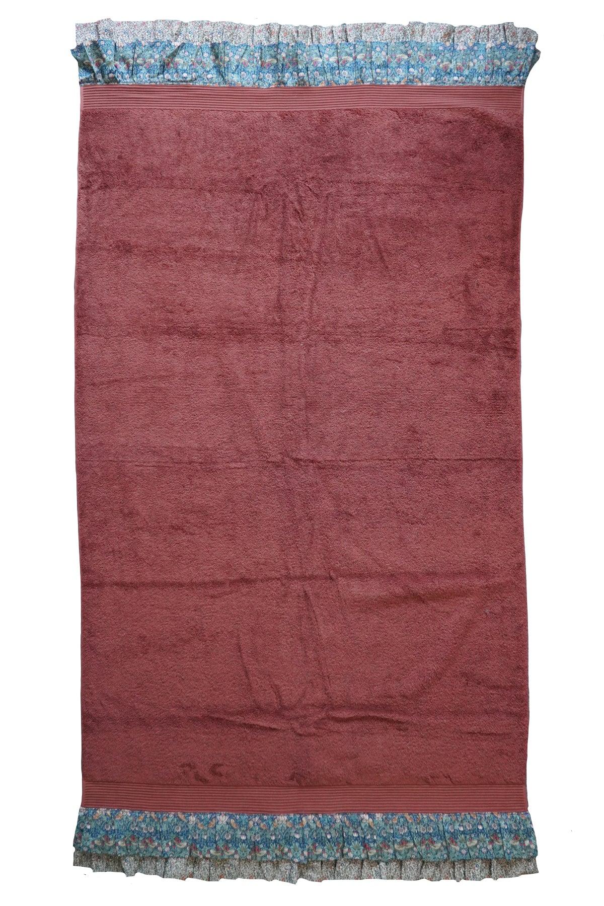 Ruffle Edge Towel made with Liberty Fabric STRAWBERRY THIEF & KATIE & MILLIE