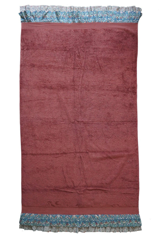 Ruffle Edge Towel made with Liberty Fabric STRAWBERRY THIEF & KATIE & MILLIE