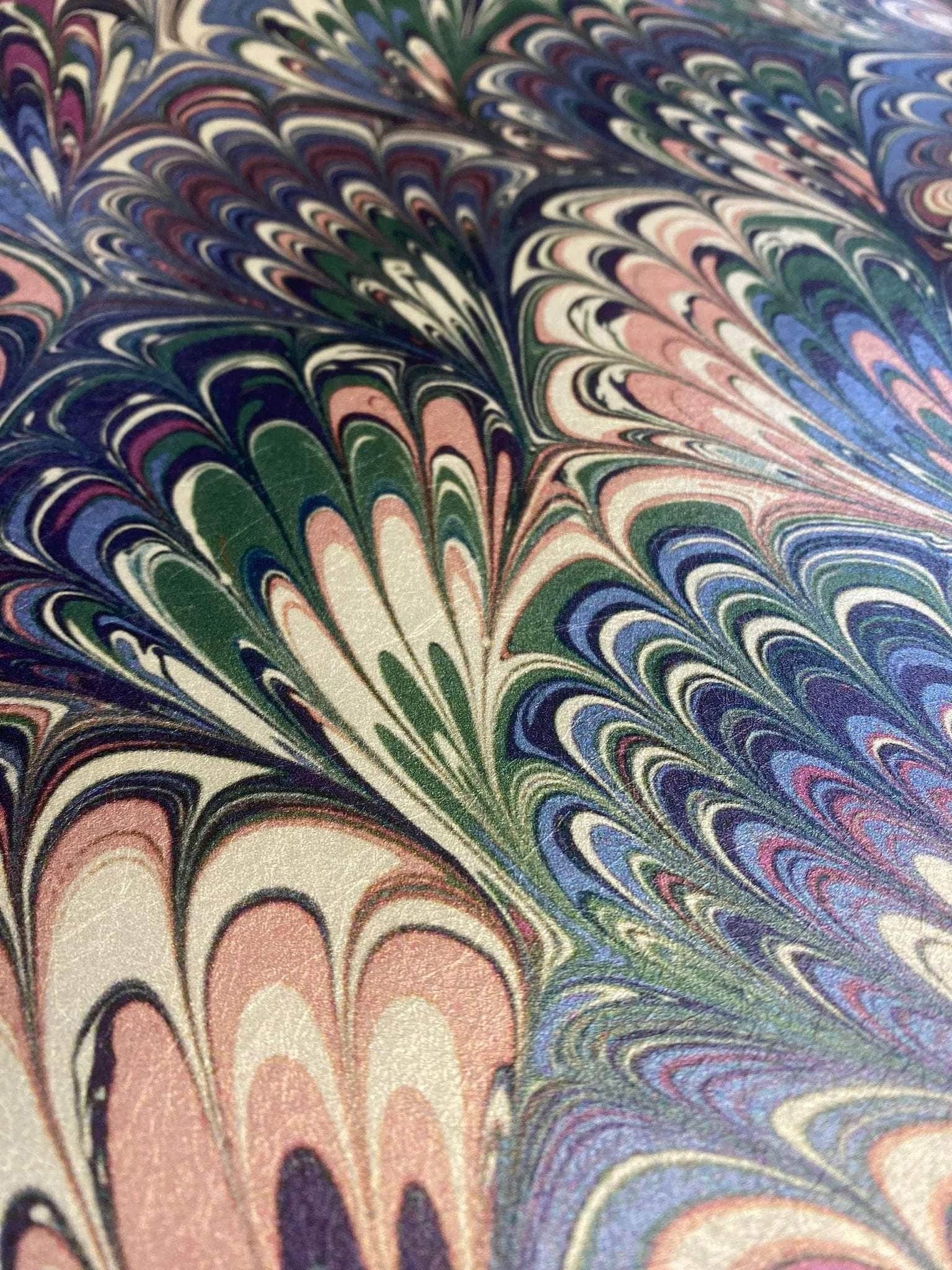 Marbled Wallpaper - 'Serpentine' Col: Summer- Mica Coated Non-Woven