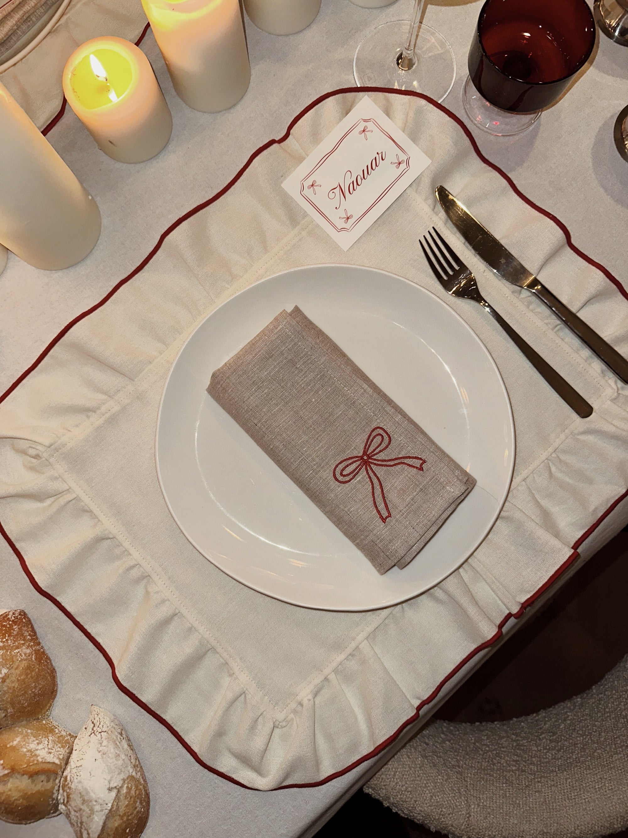Bow Linen Napkins - Set of 2