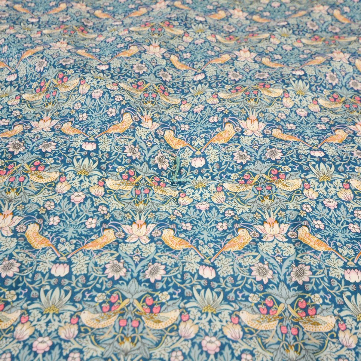 Reversible Heirloom Quilt Made With Liberty Fabric Strawberry Thief & Capel Mustard