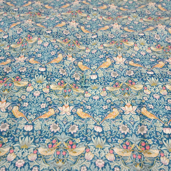 Reversible Heirloom Quilt Made With Liberty Fabric Strawberry Thief & Capel Mustard
