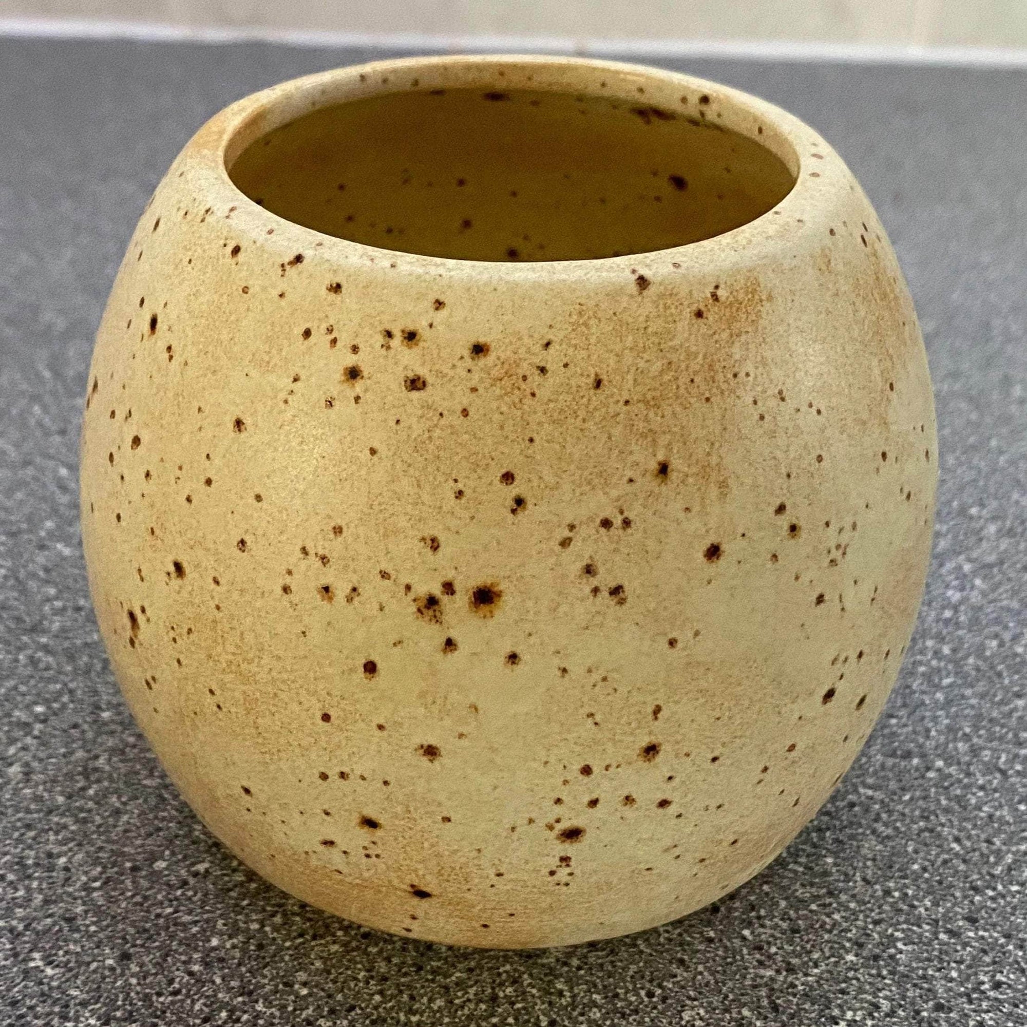 Sugar Bowl, Jam Pot, with Leafy Spoon Oatmeal Glaze