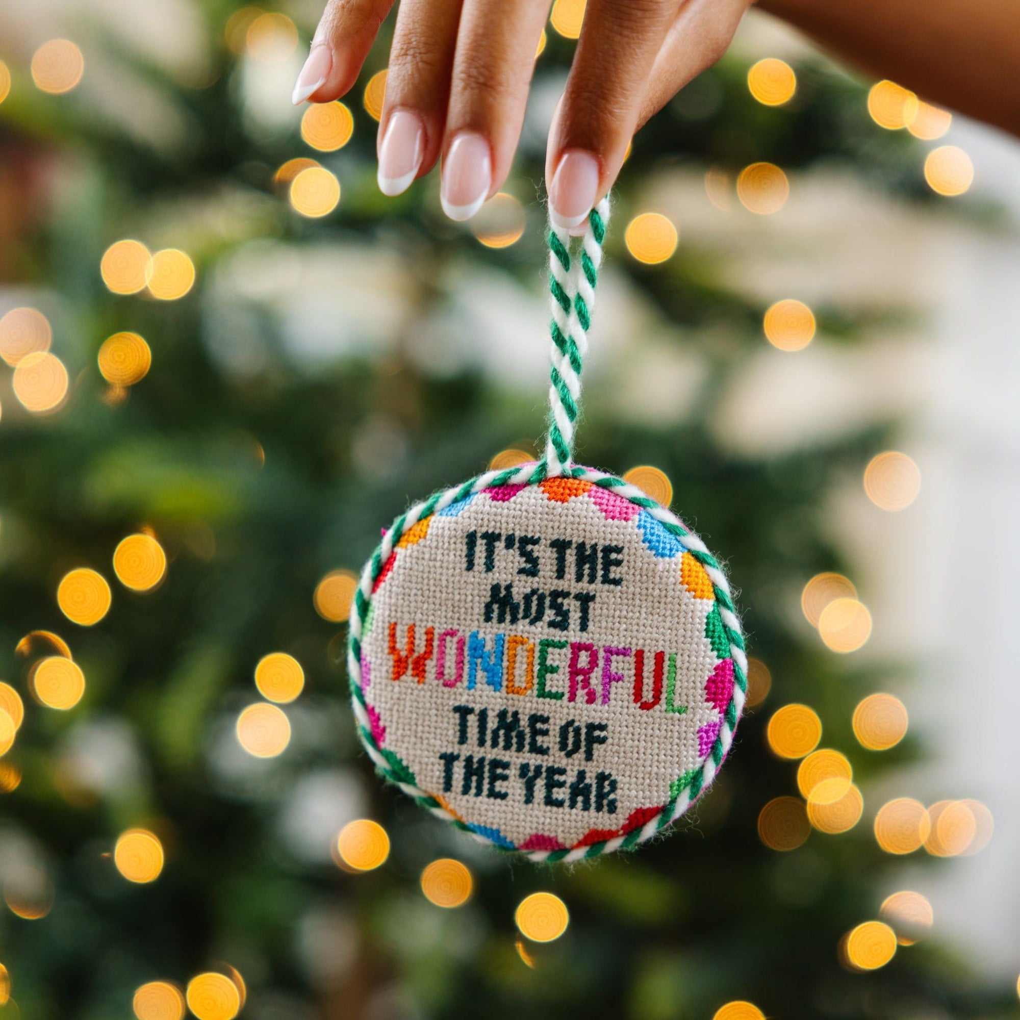 Needlepoint Ornament - Wonderful Time