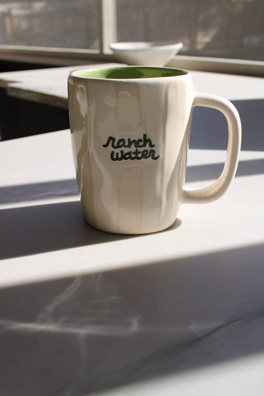 Striped Hand-painted "ranch water" Coffee Mugs