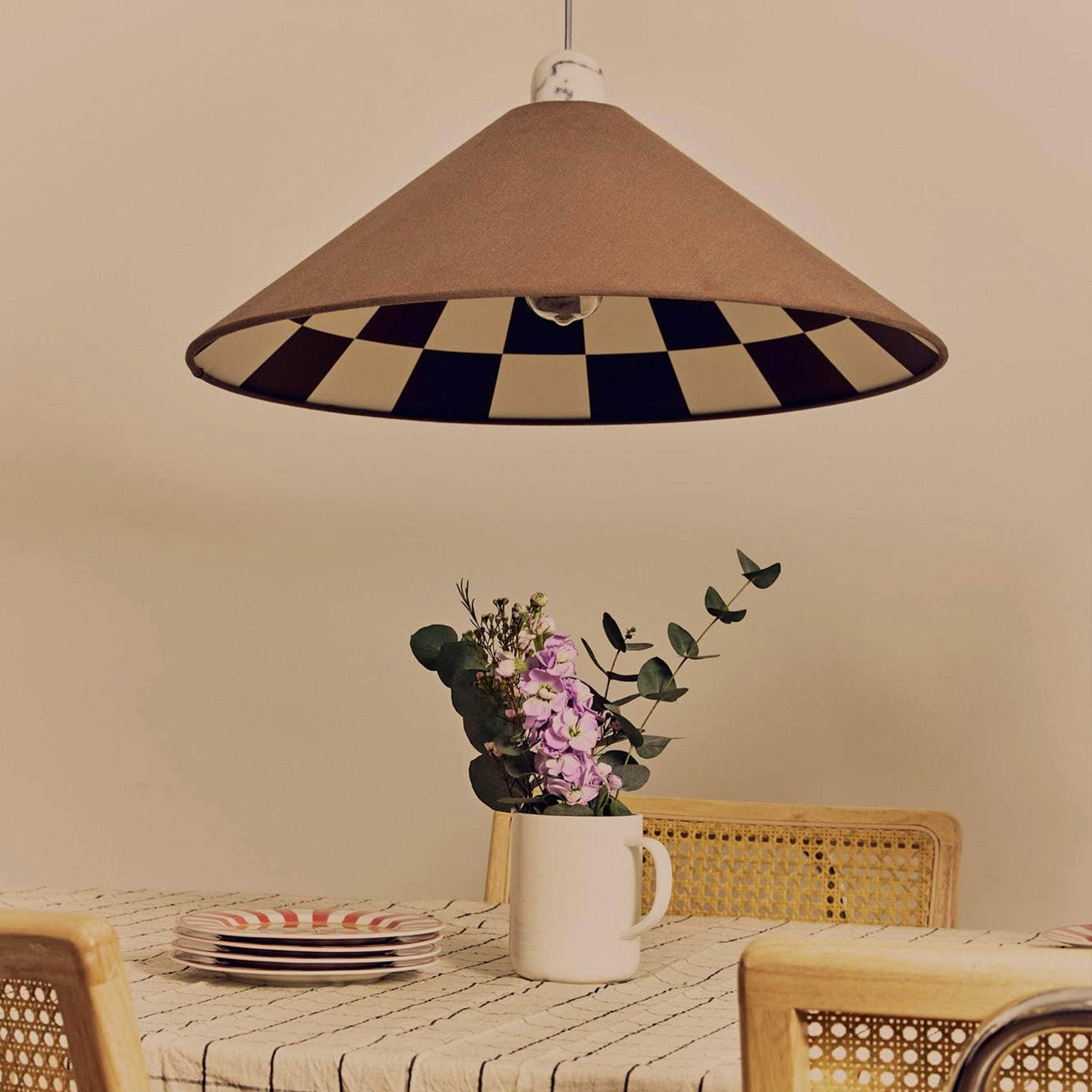 Bark Brown Checkered Cone Shade