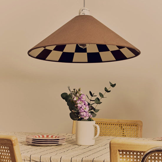 Bark Brown Checkered Cone Shade