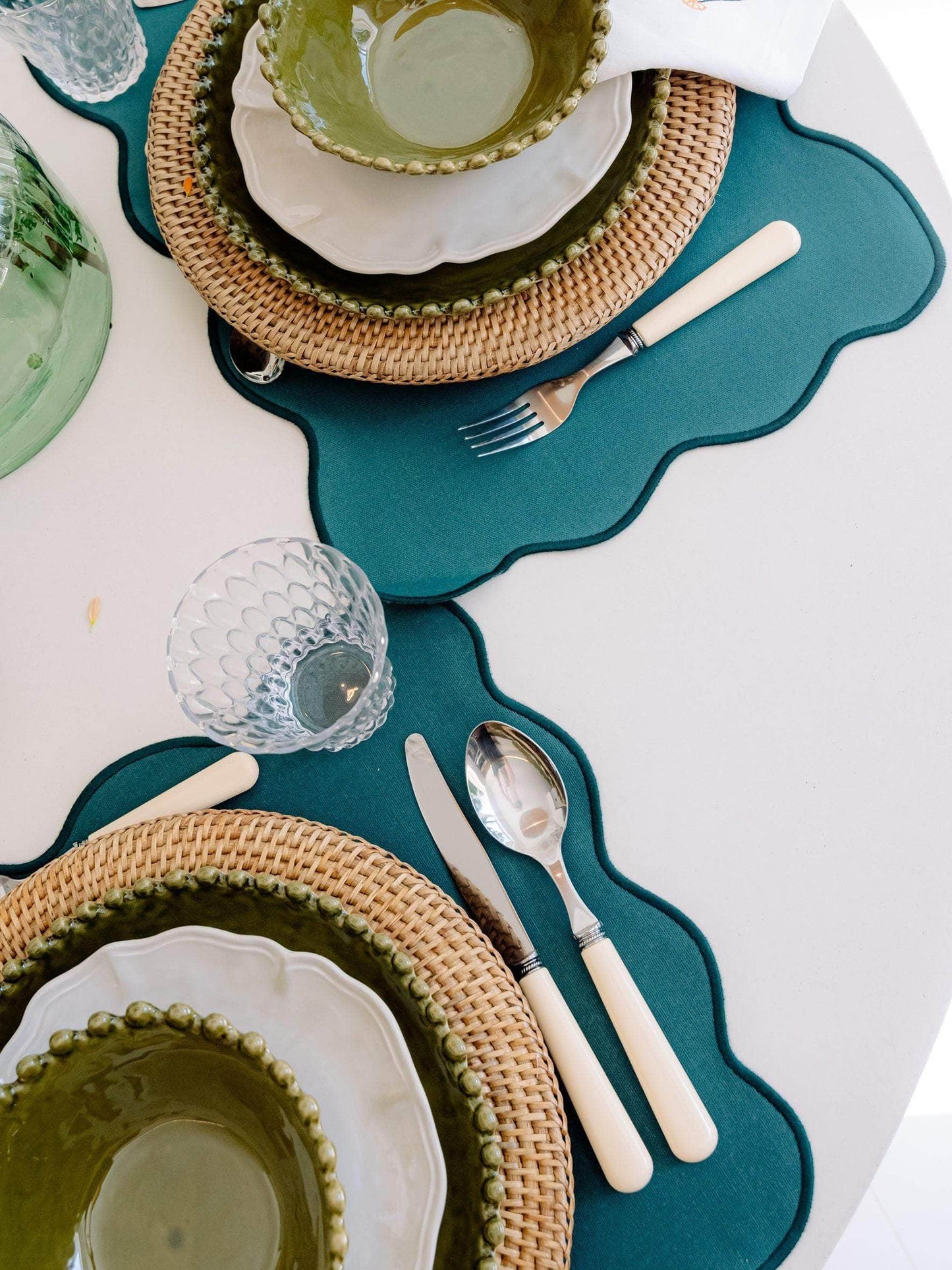 Palma Placemat, Petrol Blue with Blue – Anti-Stain