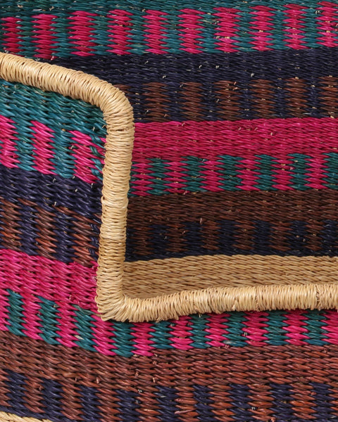 AFUNUMU: Aqua, Pink and Brown Dog Basket - Large