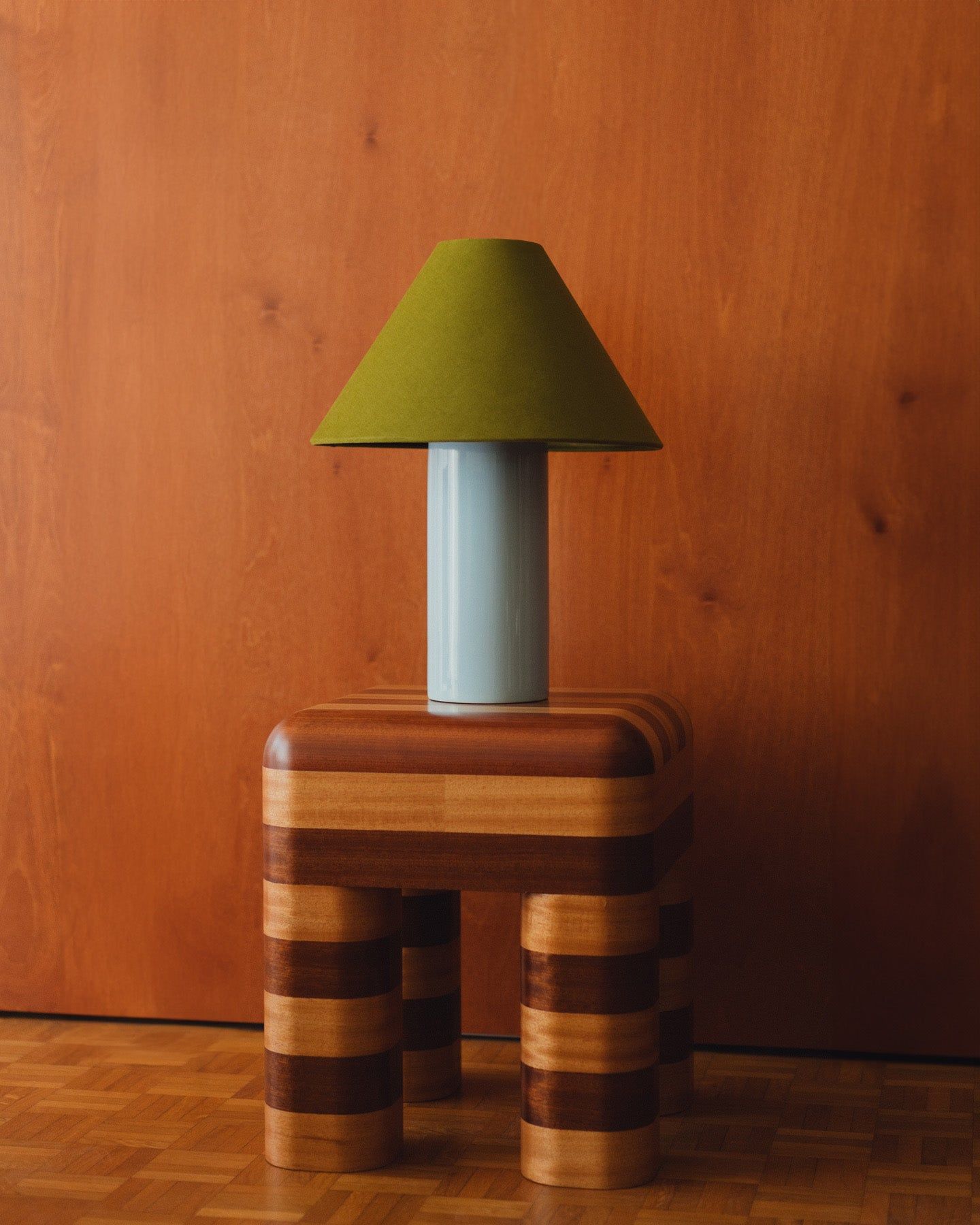 Casetta Sky Blue & Golden Olive Table Lamp