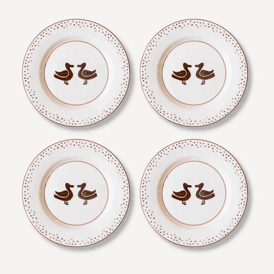 Patos (Ducks) Hand-Painted Dessert Plate