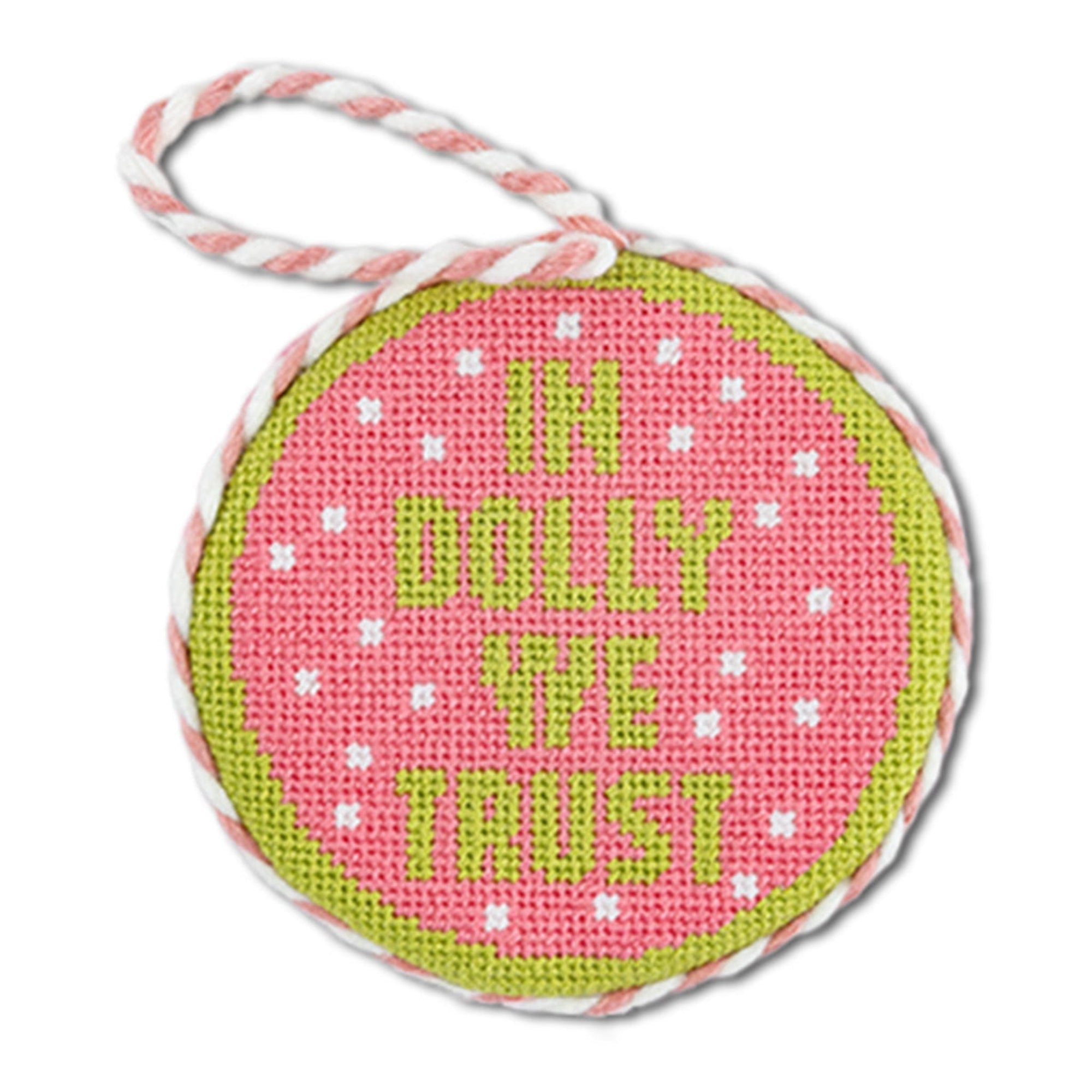 Needlepoint Ornament - In Dolly We Trust