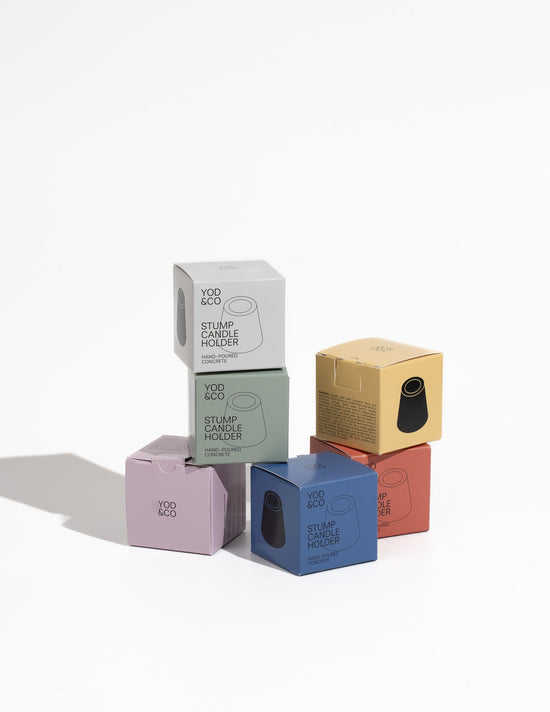 Stump Candle Holder - Blue