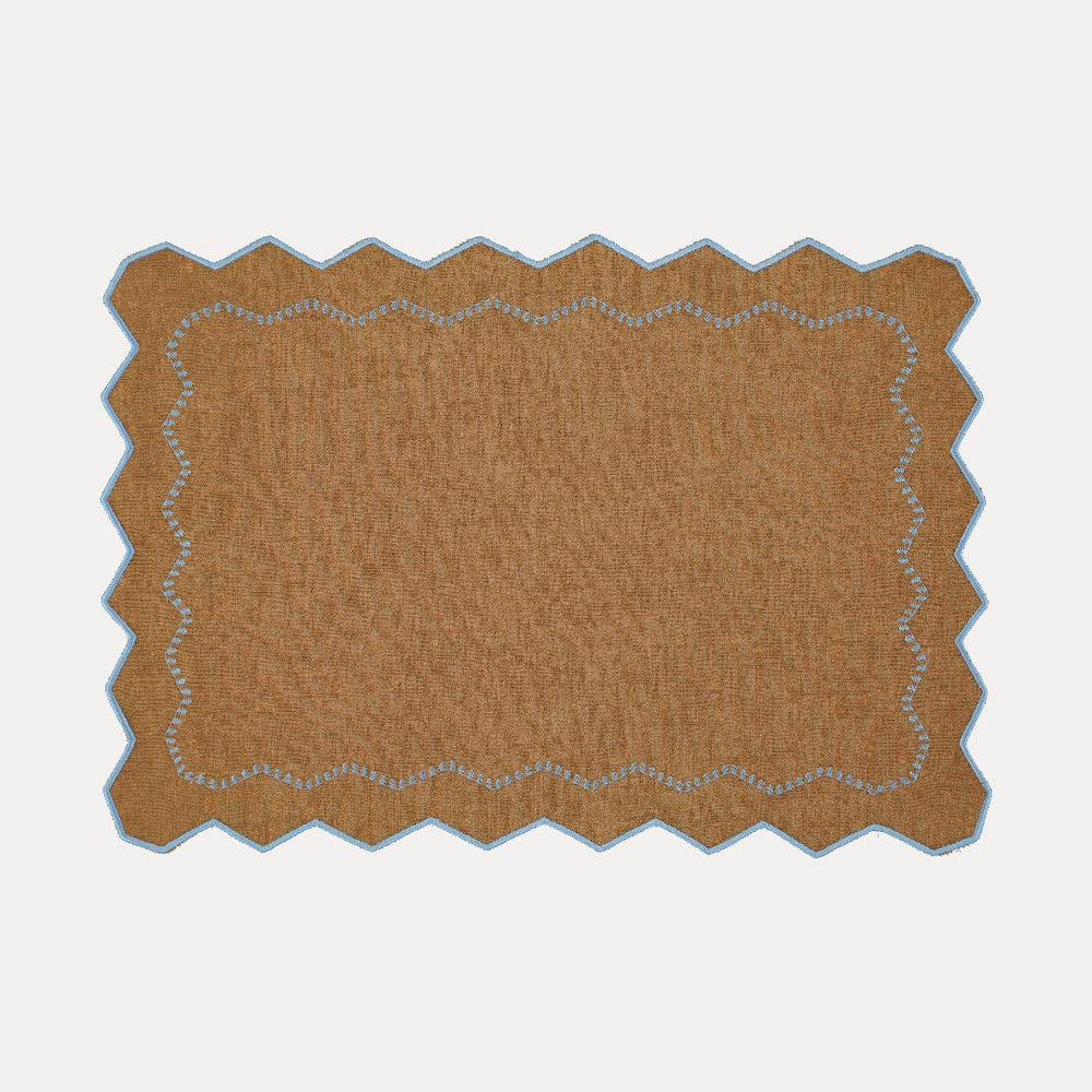 Alba Placemat, Brown with Light Blue