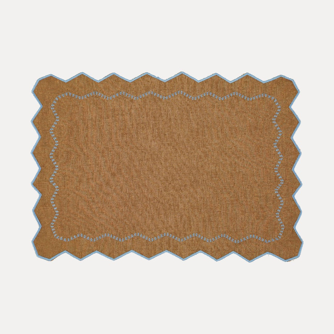 Alba Placemat, Brown with Light Blue