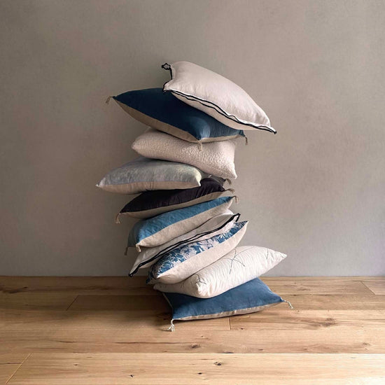 Everly Linen Cushion Teal Blue
