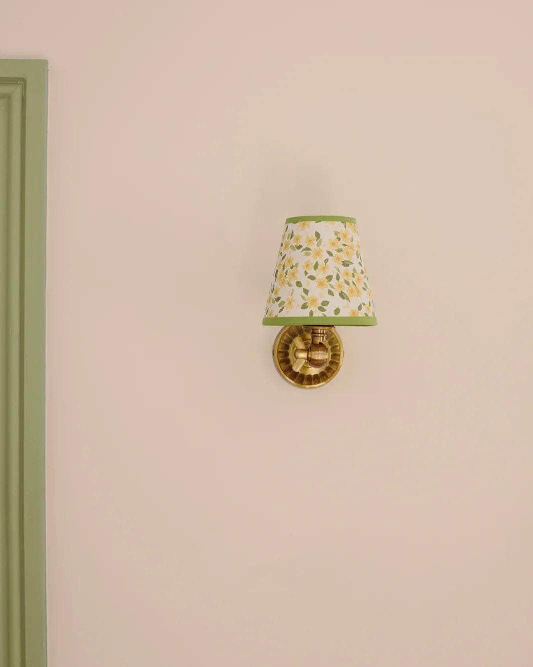 Primrose, Calico Candle Lampshade, Green Trim