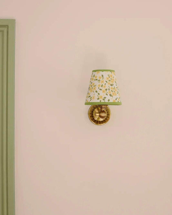Primrose, Calico Candle Lampshade, Green Trim