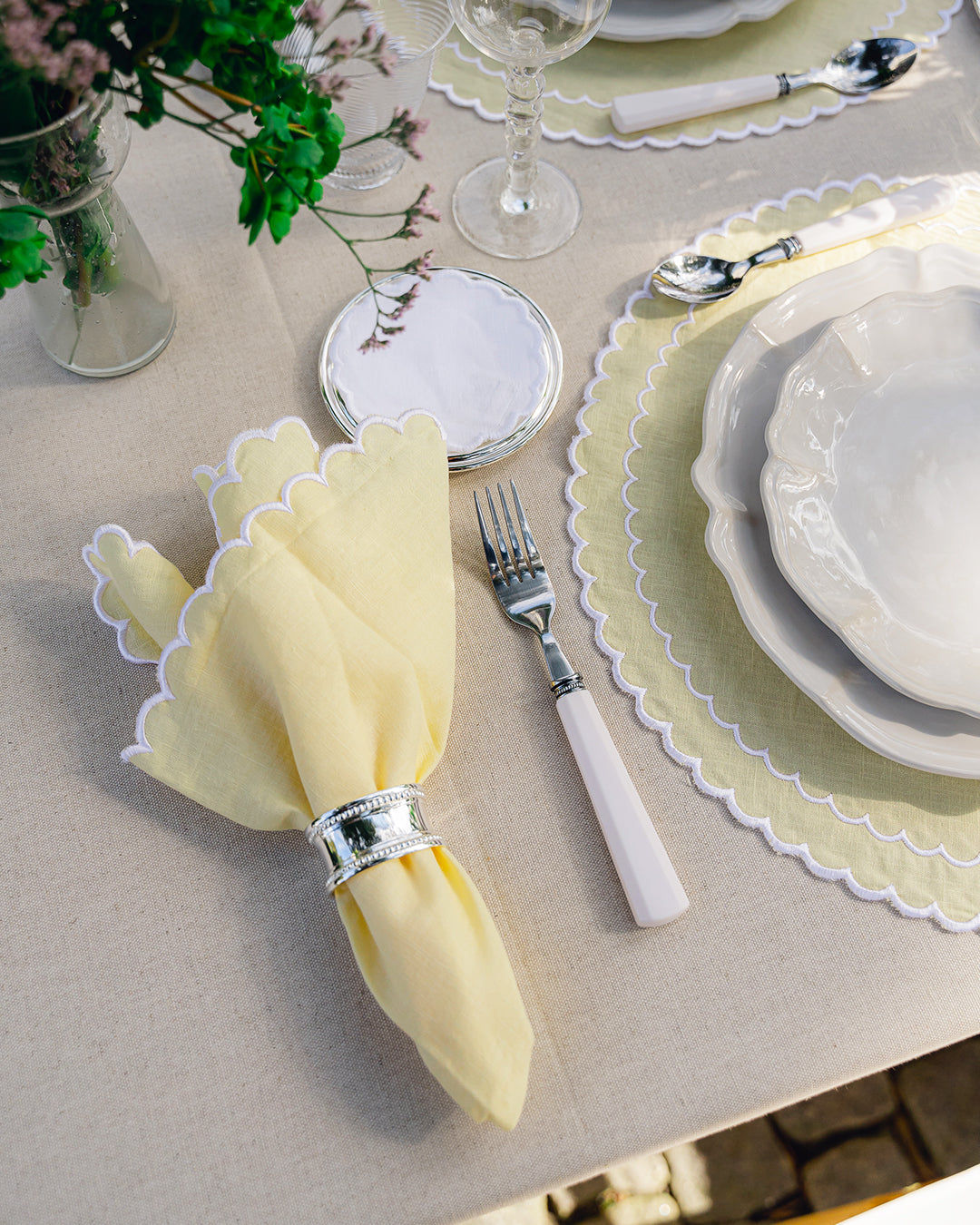 Silver Striped Napkin Ring