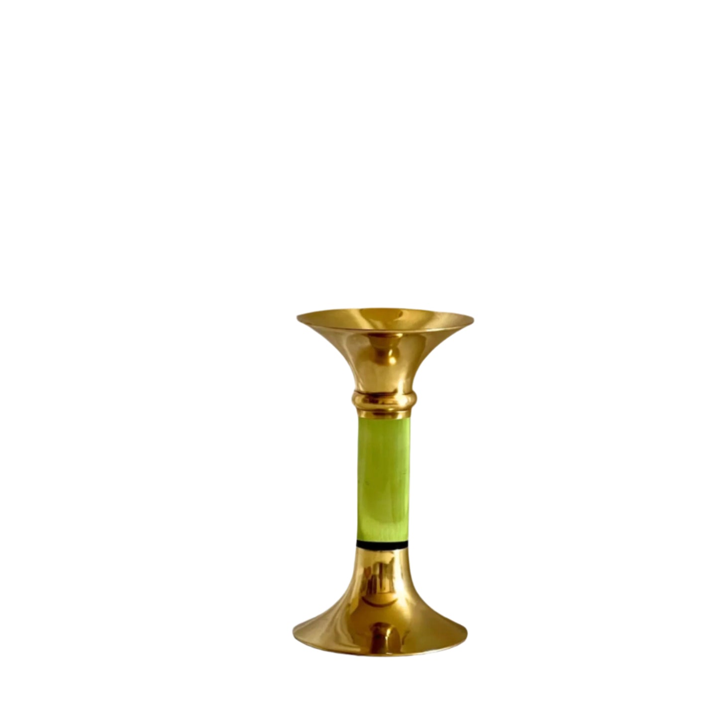 Brass and Acrylic Candleholder | Small |  Green
