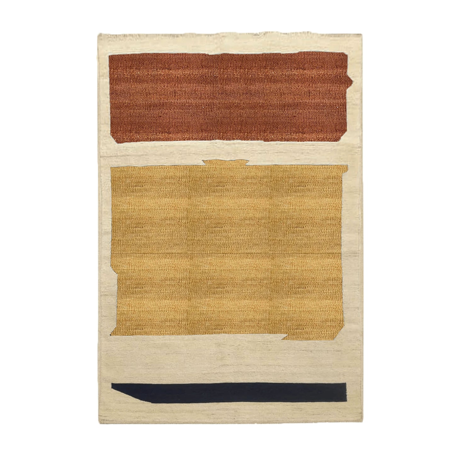 Shapes Flatweave Rug - Ochre & Walnut