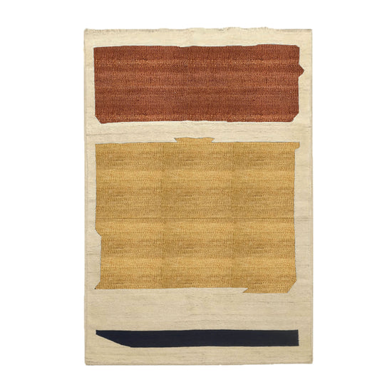 Shapes Flatweave Rug - Ochre & Walnut