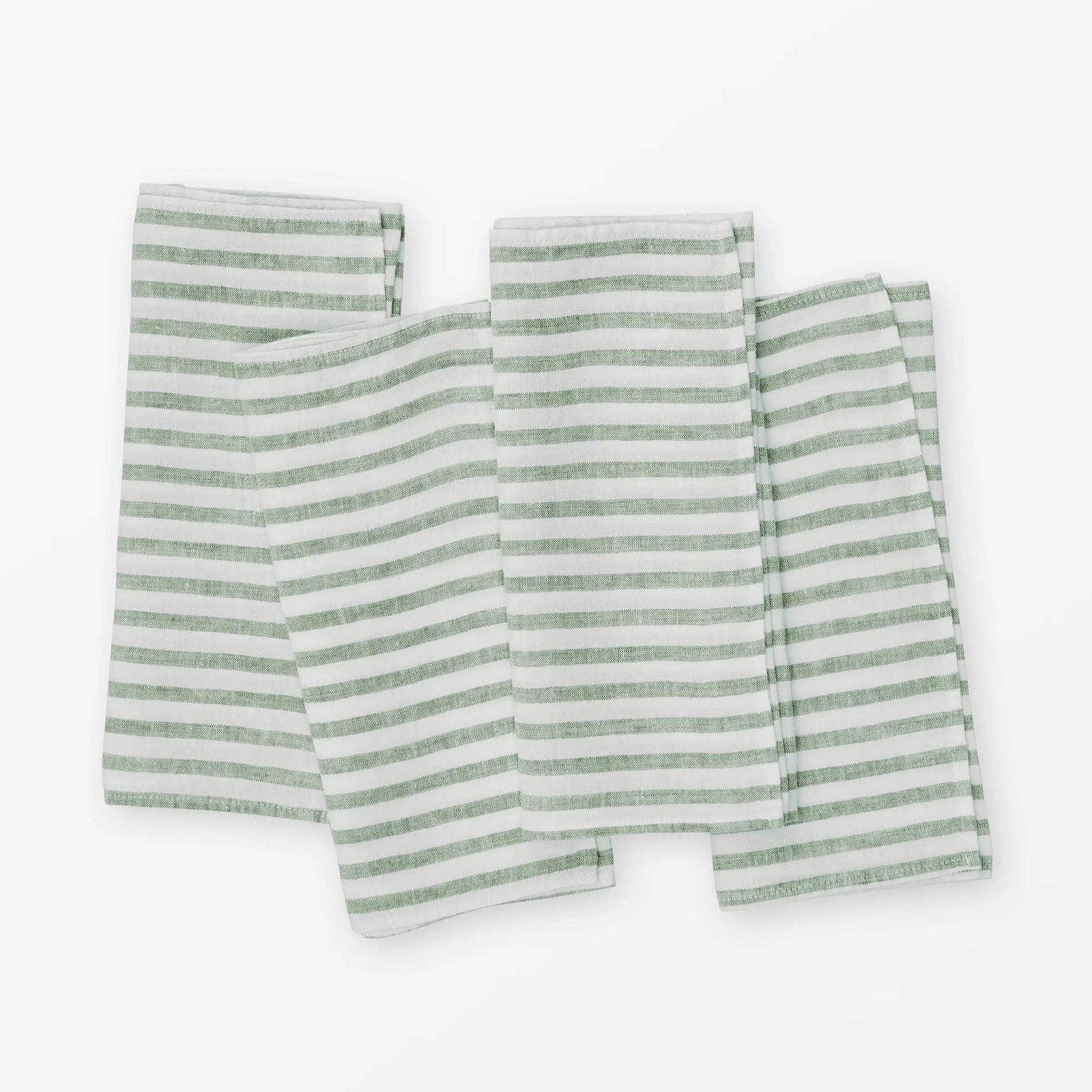 Linen Napkin Breton Stripe Green - Set of 4