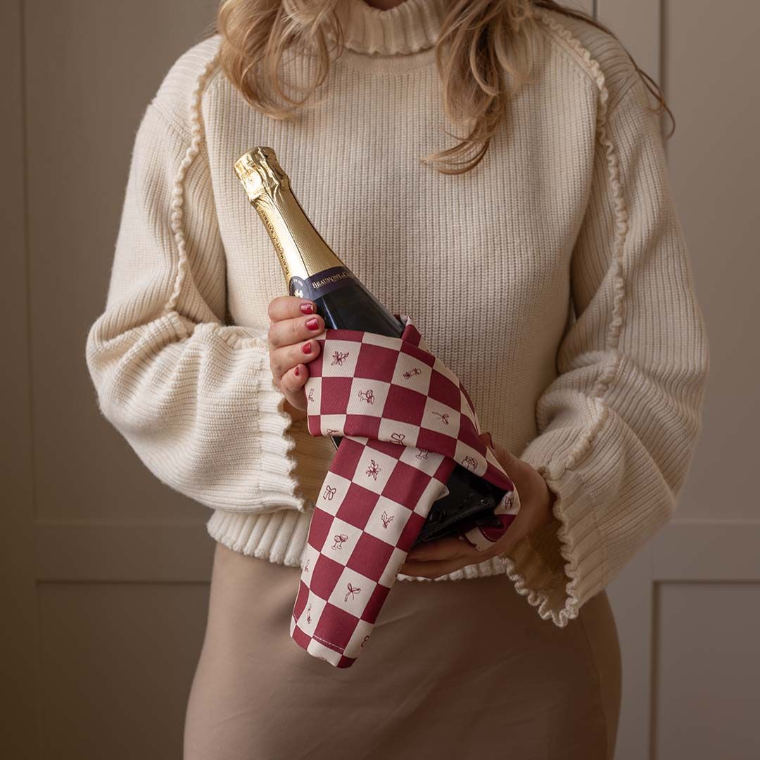 Tea Towels, Set of 2 - Christmas Checkerboard