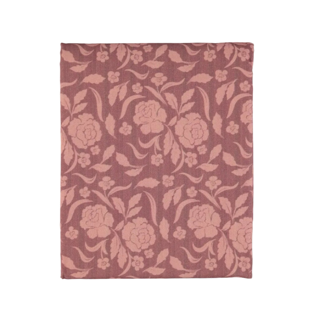 Fiore Tablecloth in Bordeaux and Pink, Printed in 100% Cotton