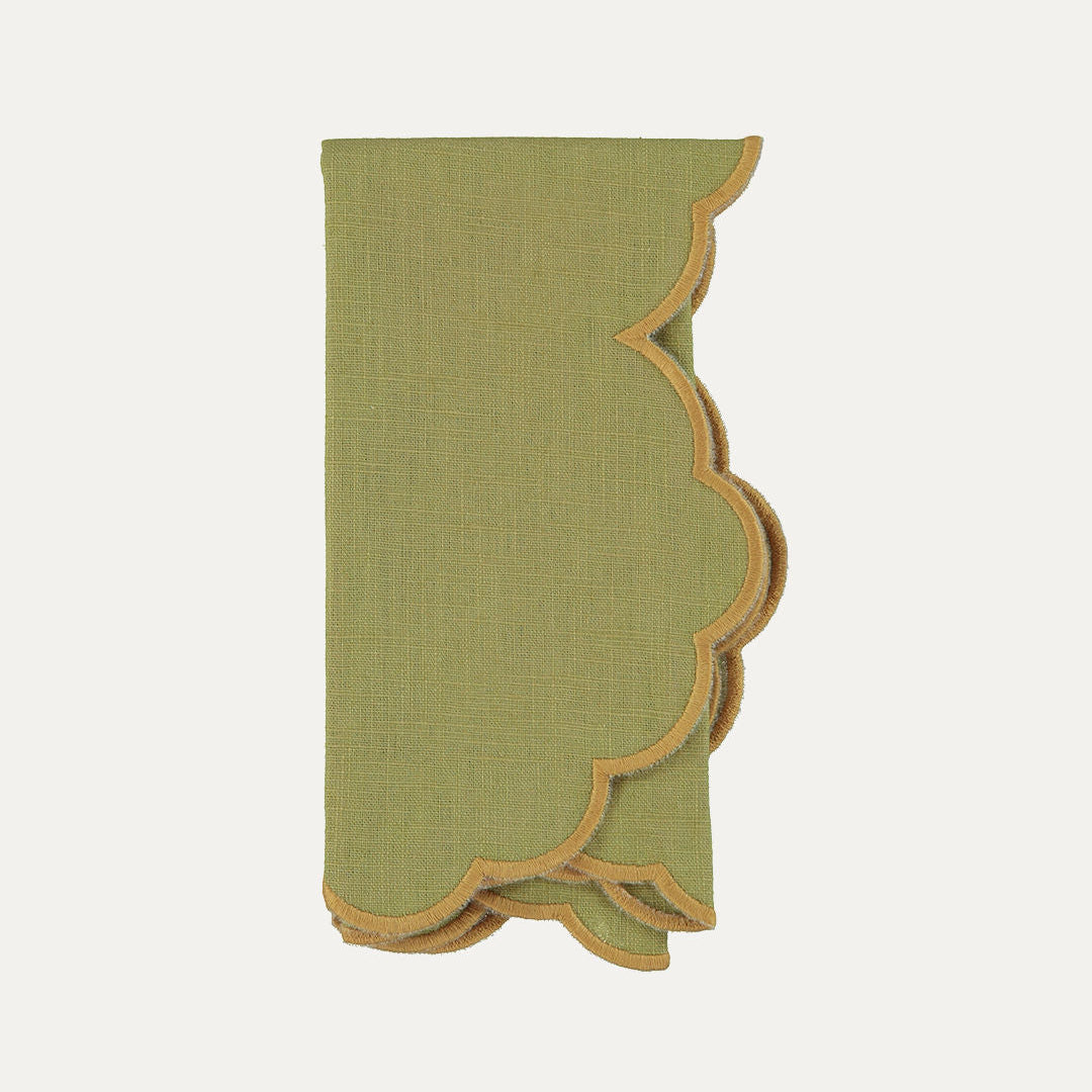 Íris Napkin, Green with Yellow
